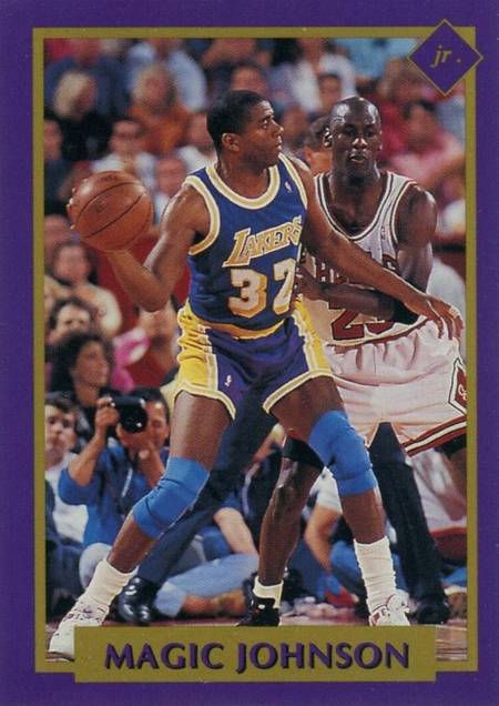 91 Tuff Stuff Jr NBA Finals Magic Johnson #14 Jordan shadow card